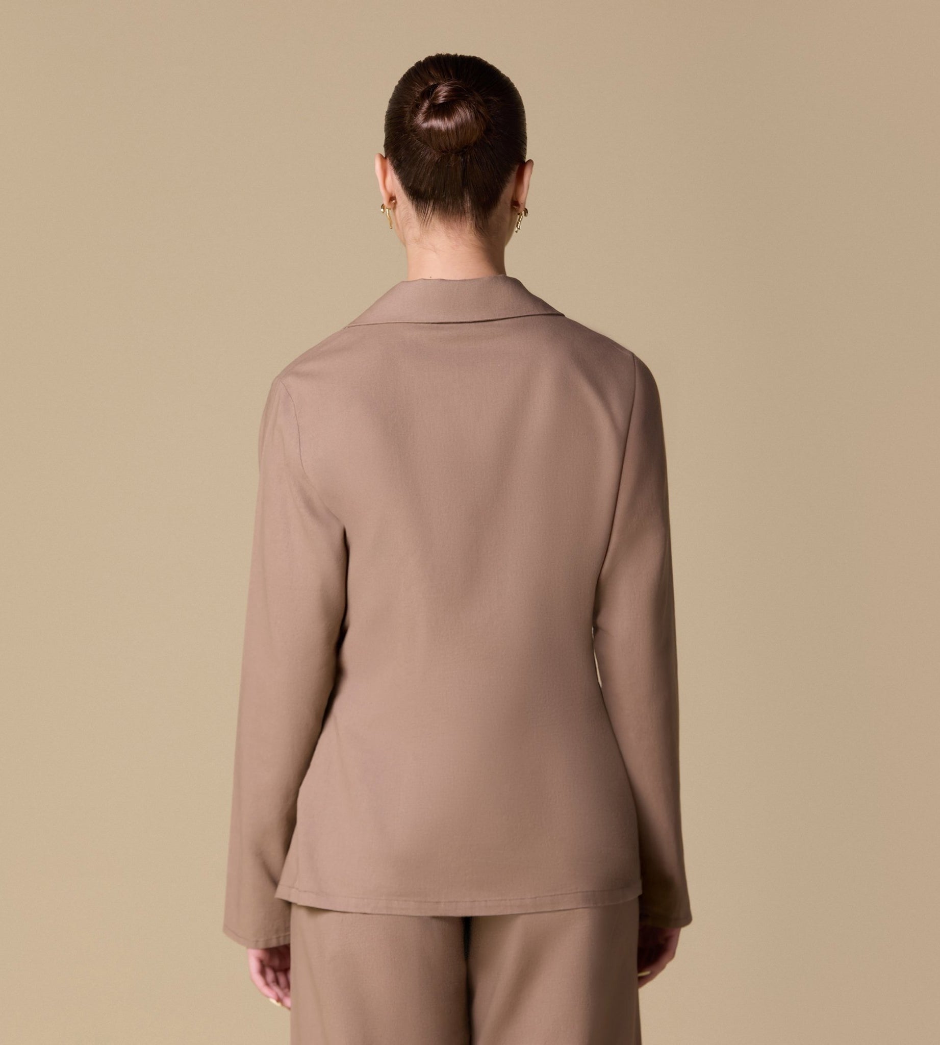 Front Tie Hook Closure Shirt - shopaleena