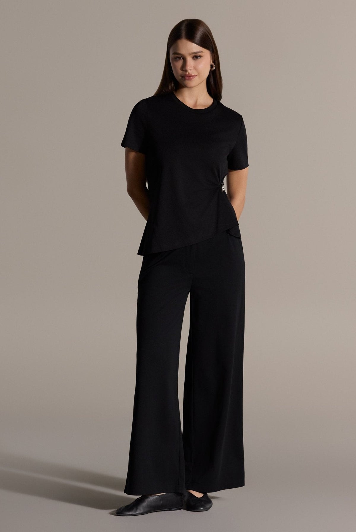 Gathered Side Cotton Blouse - shopaleena