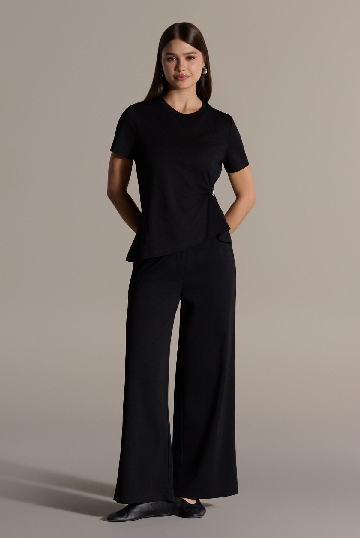 Gathered Side Cotton Blouse - shopaleena