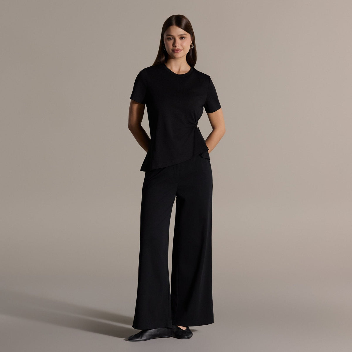 Gathered Side Cotton Blouse - shopaleena