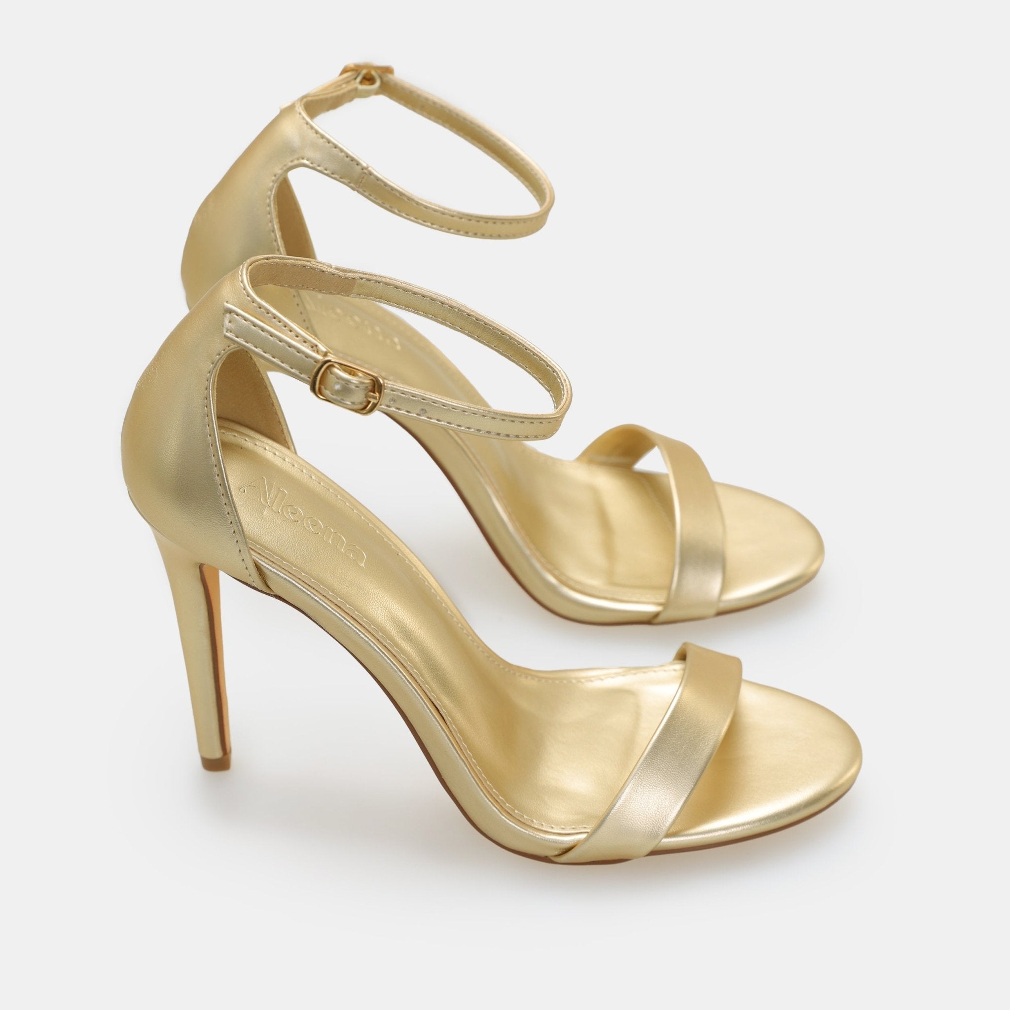 Gold Metalic High Heel Sandals - shopaleena