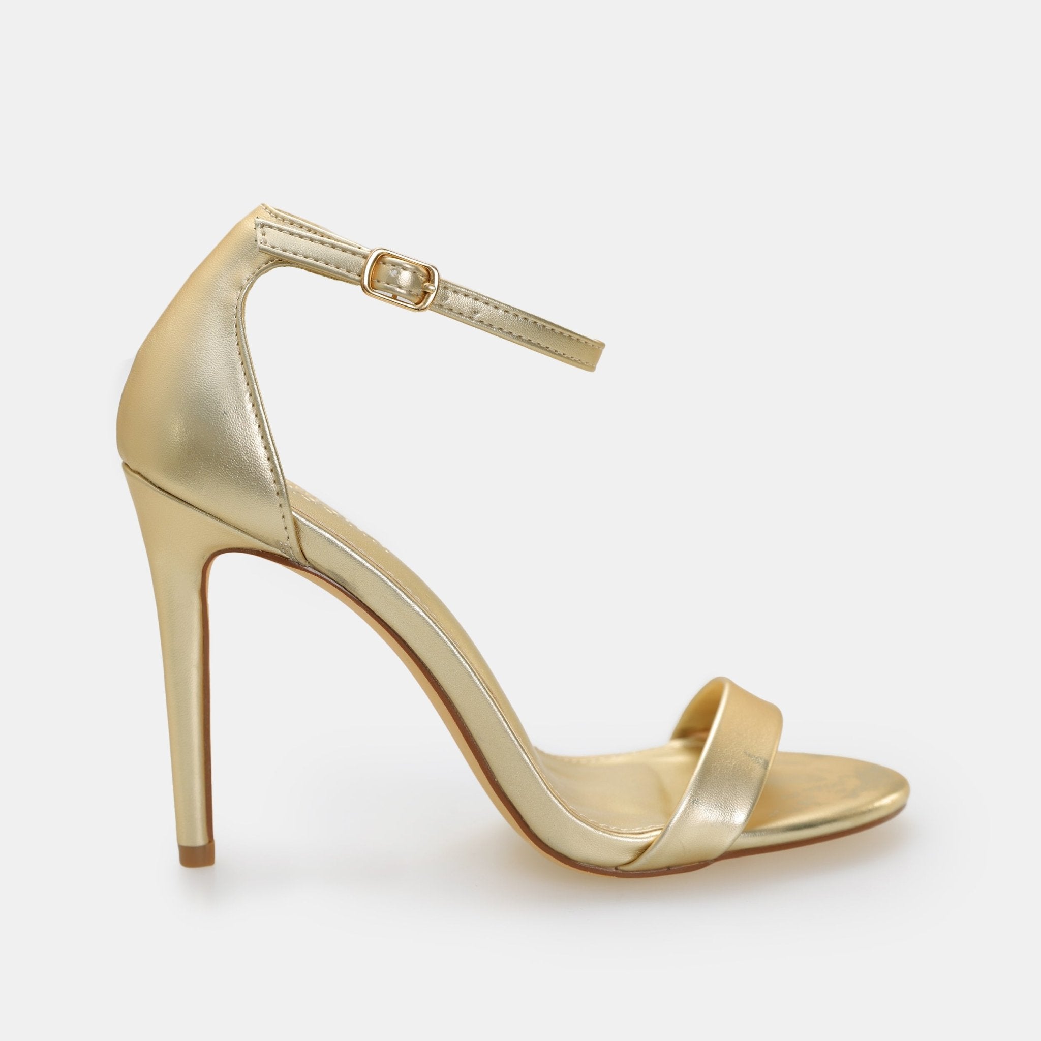 Gold Metalic High Heel Sandals - shopaleena