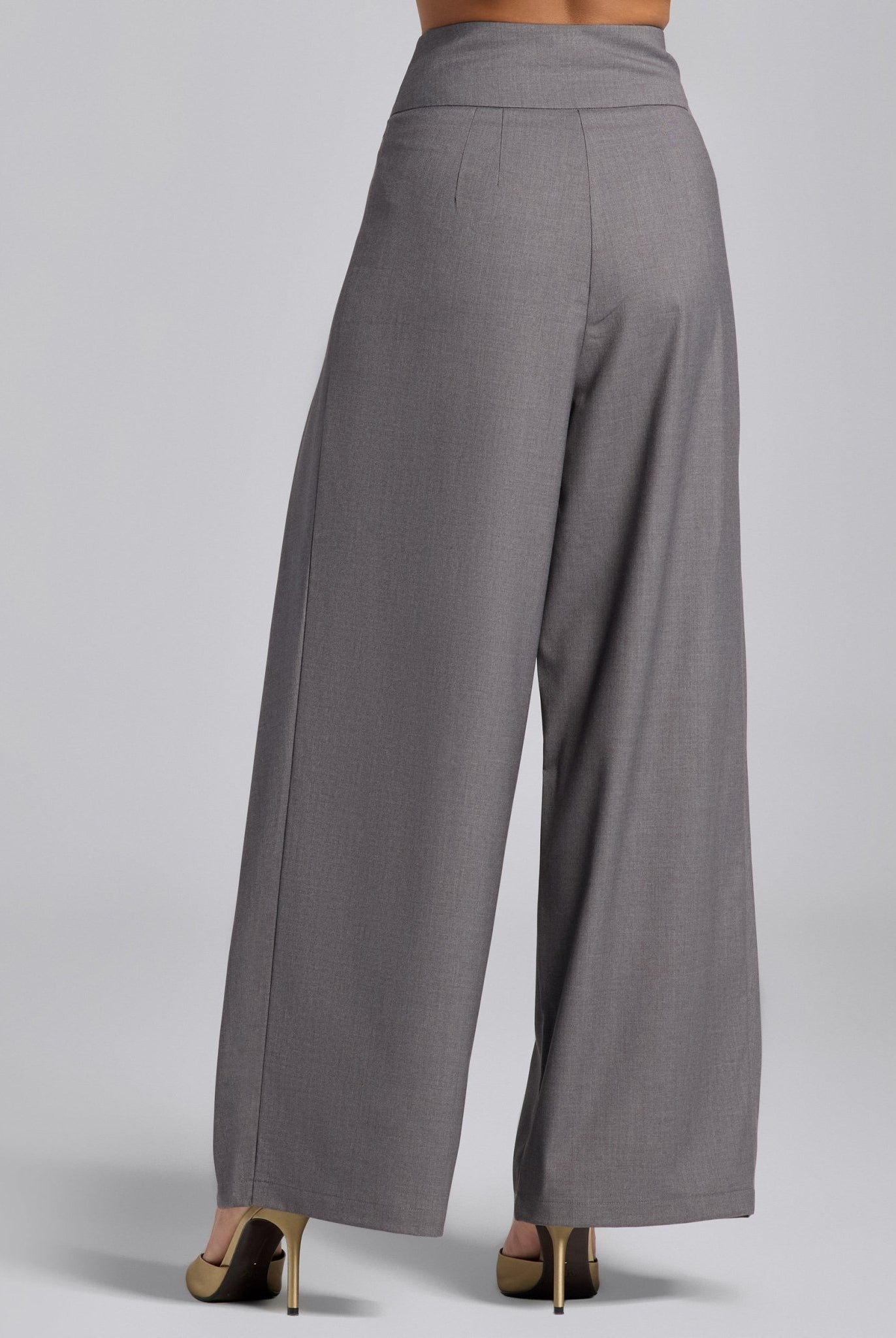 Gray Front Overlay Cotton Pants - shopaleena