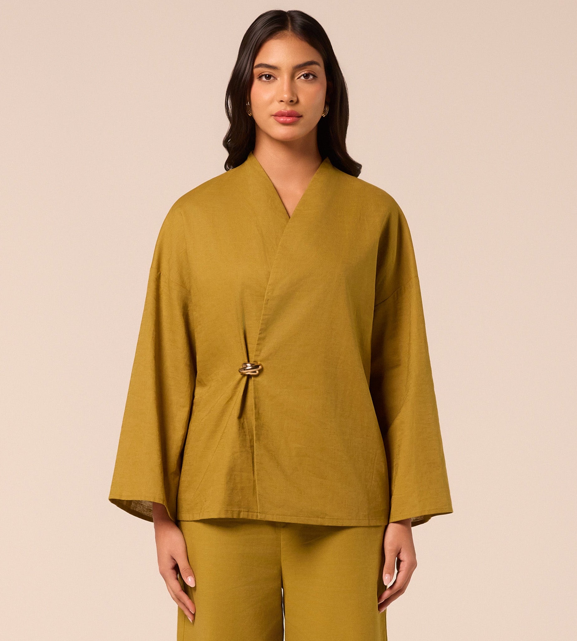 Green Long Sleeve Loose Fit Blouse - shopaleena