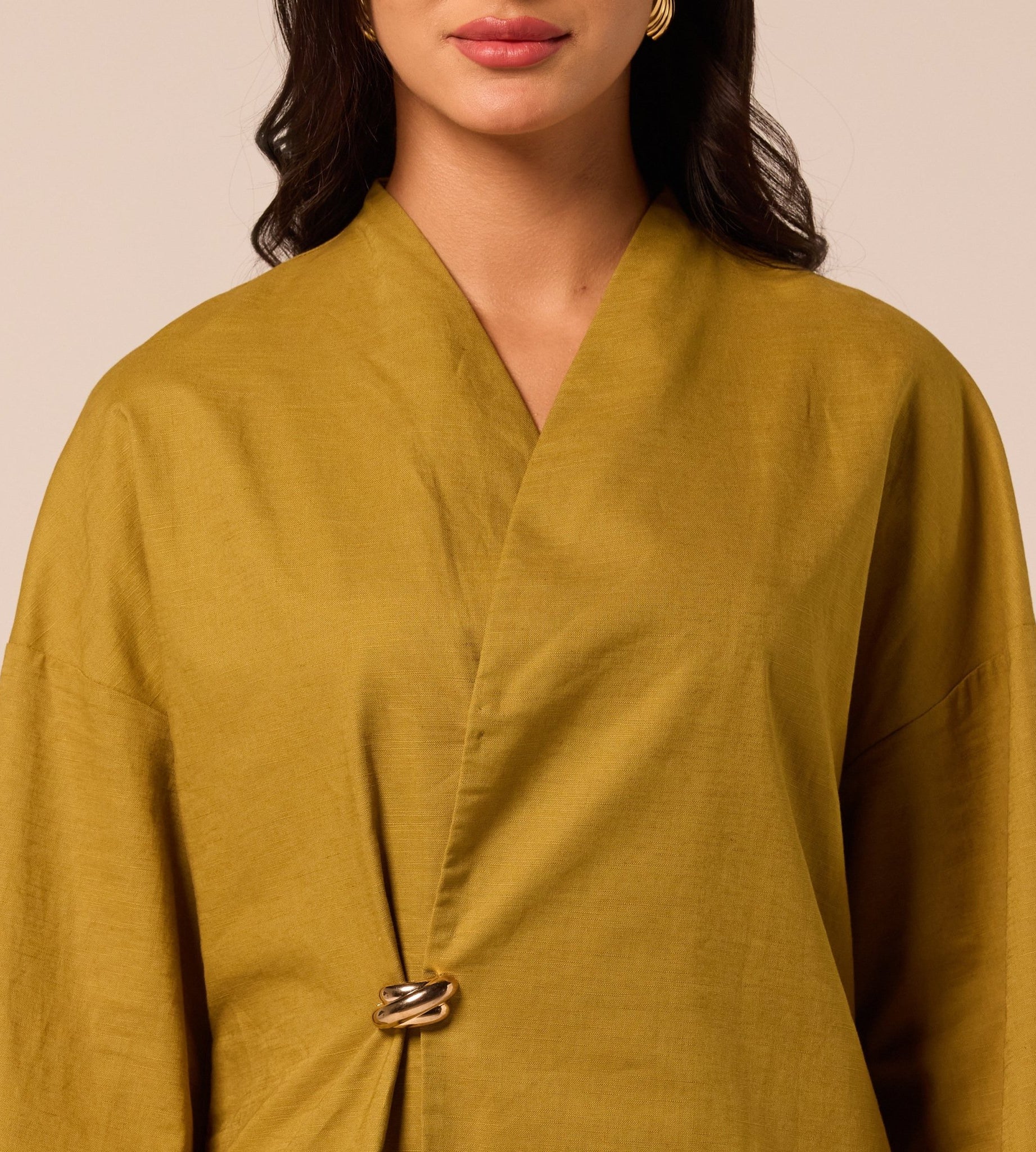 Green Long Sleeve Loose Fit Blouse - shopaleena