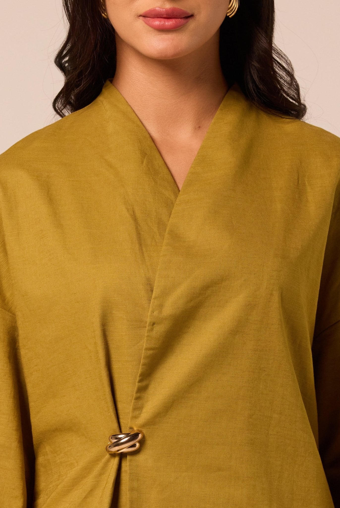 Green Long Sleeve Loose Fit Blouse - shopaleena