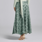 Green Sequin A - Line Flared Skirt - shopaleena