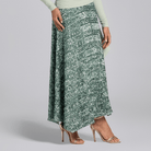 Green Sequin A - Line Flared Skirt - shopaleena