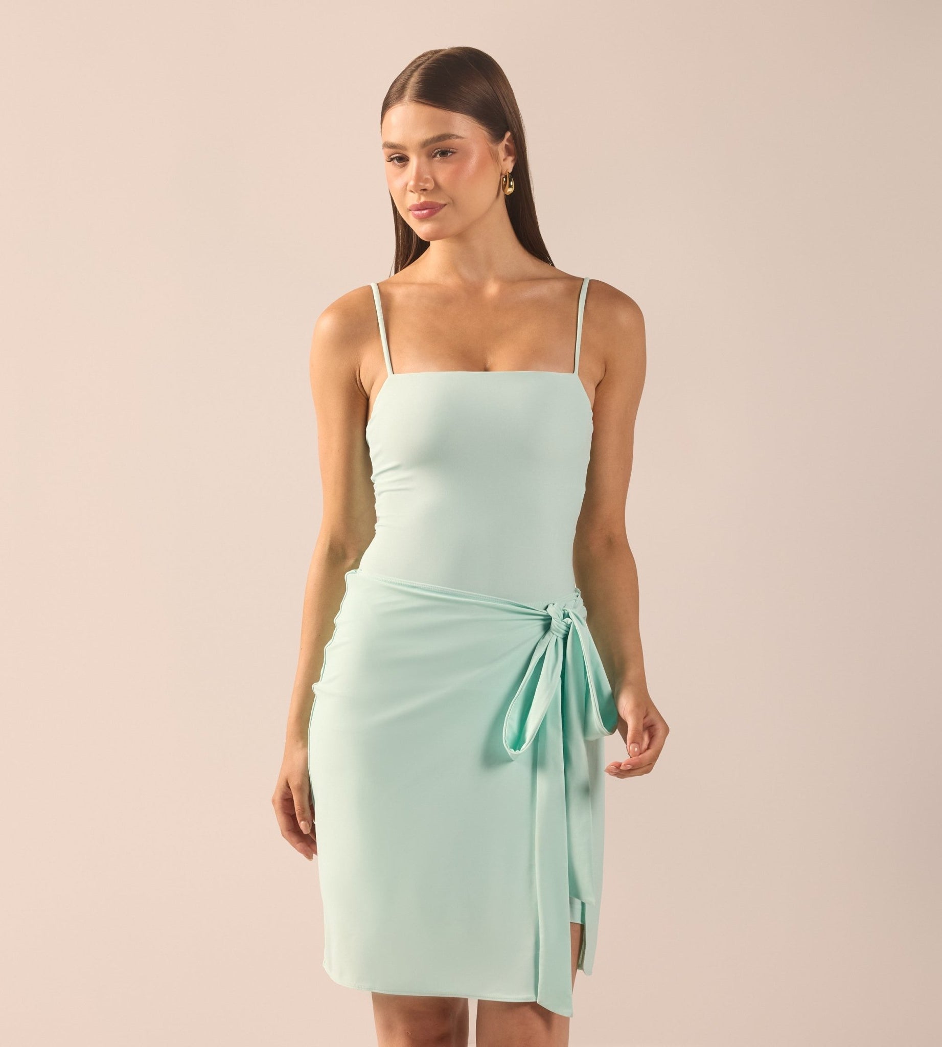 Green Side Tie Swim Skirt - shopaleena