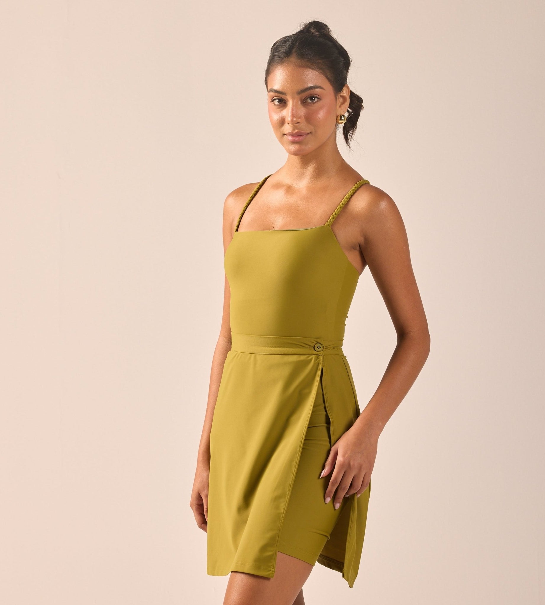 Green Straight Swim Skirt - shopaleena
