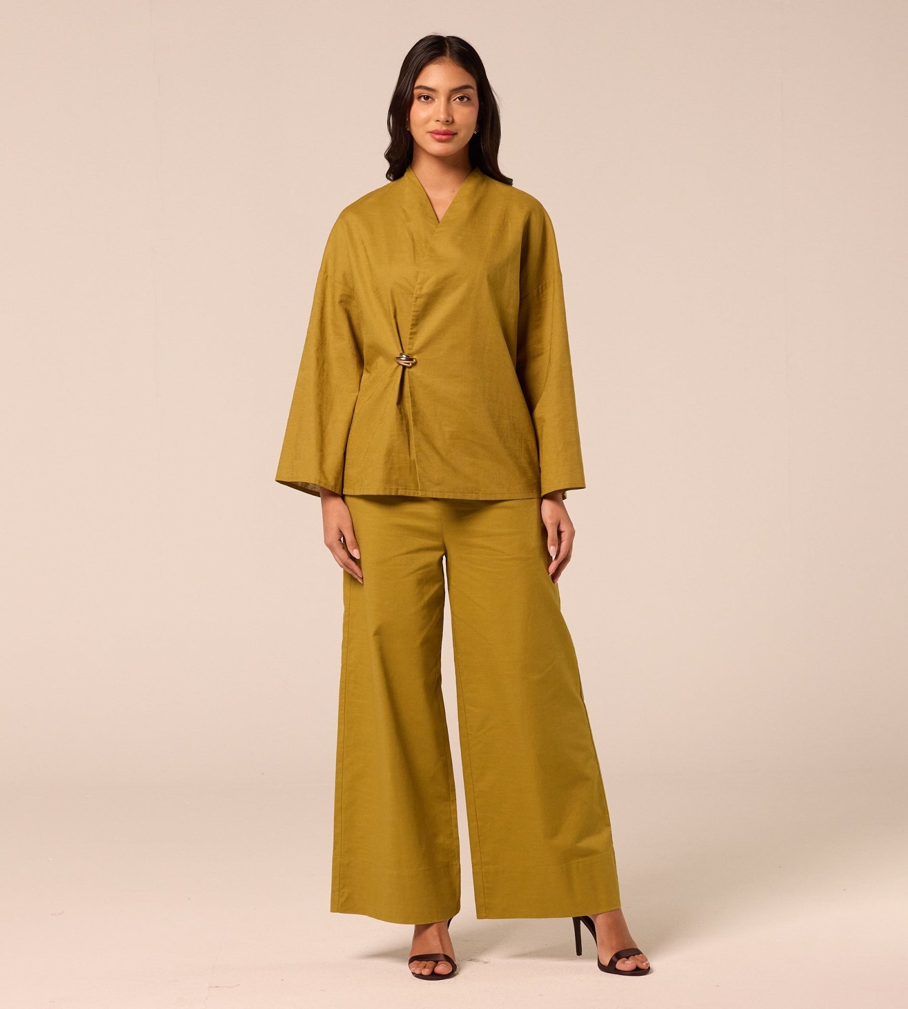 Green Wide Leg Pants - shopaleena