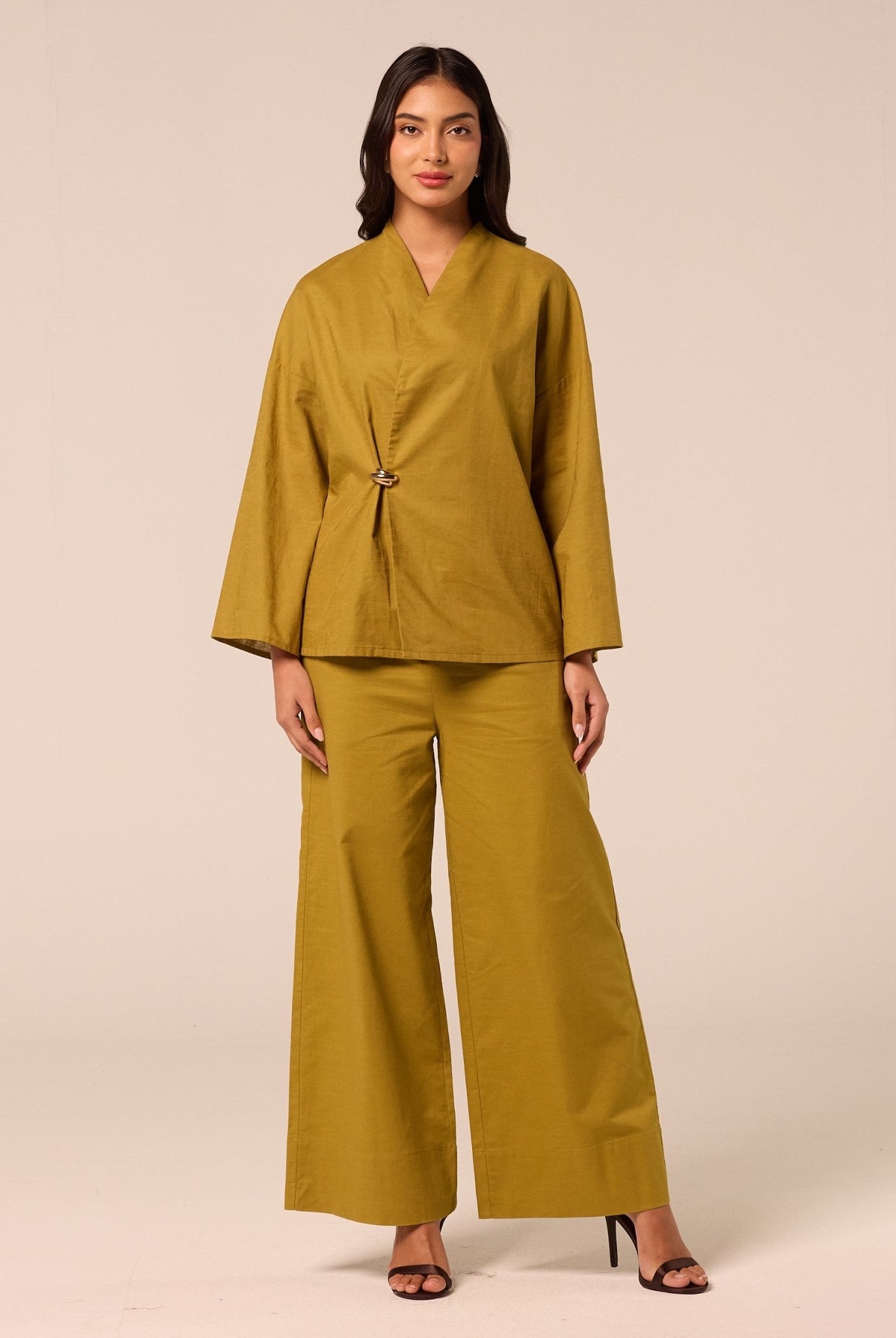 Green Wide Leg Pants - shopaleena