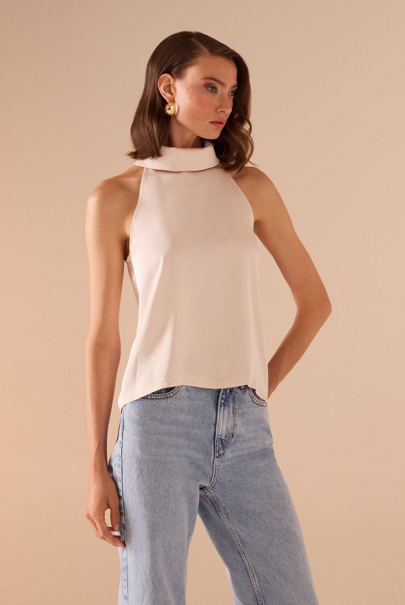 Halter neck satin top - shopaleena