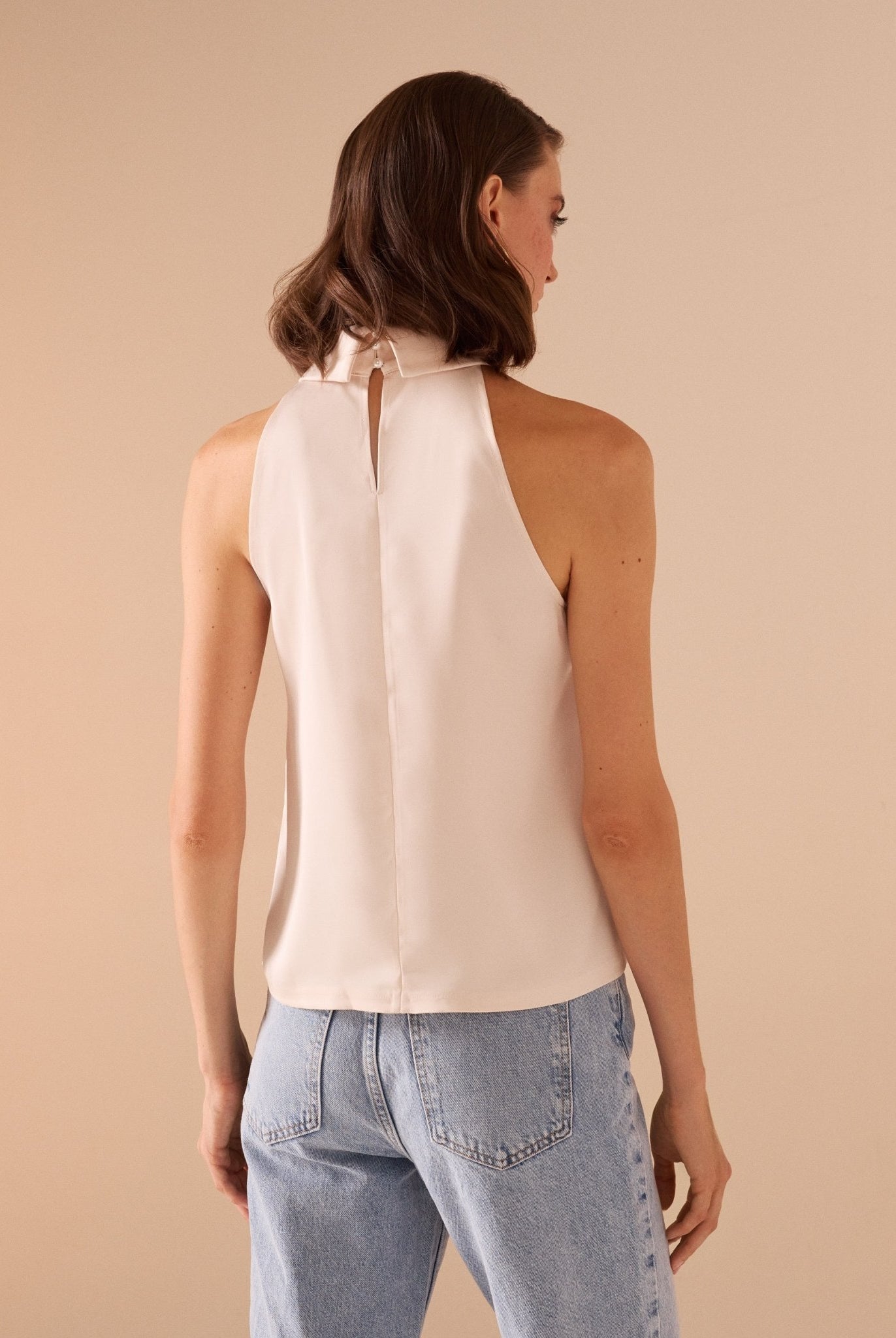 Halter neck satin top - shopaleena