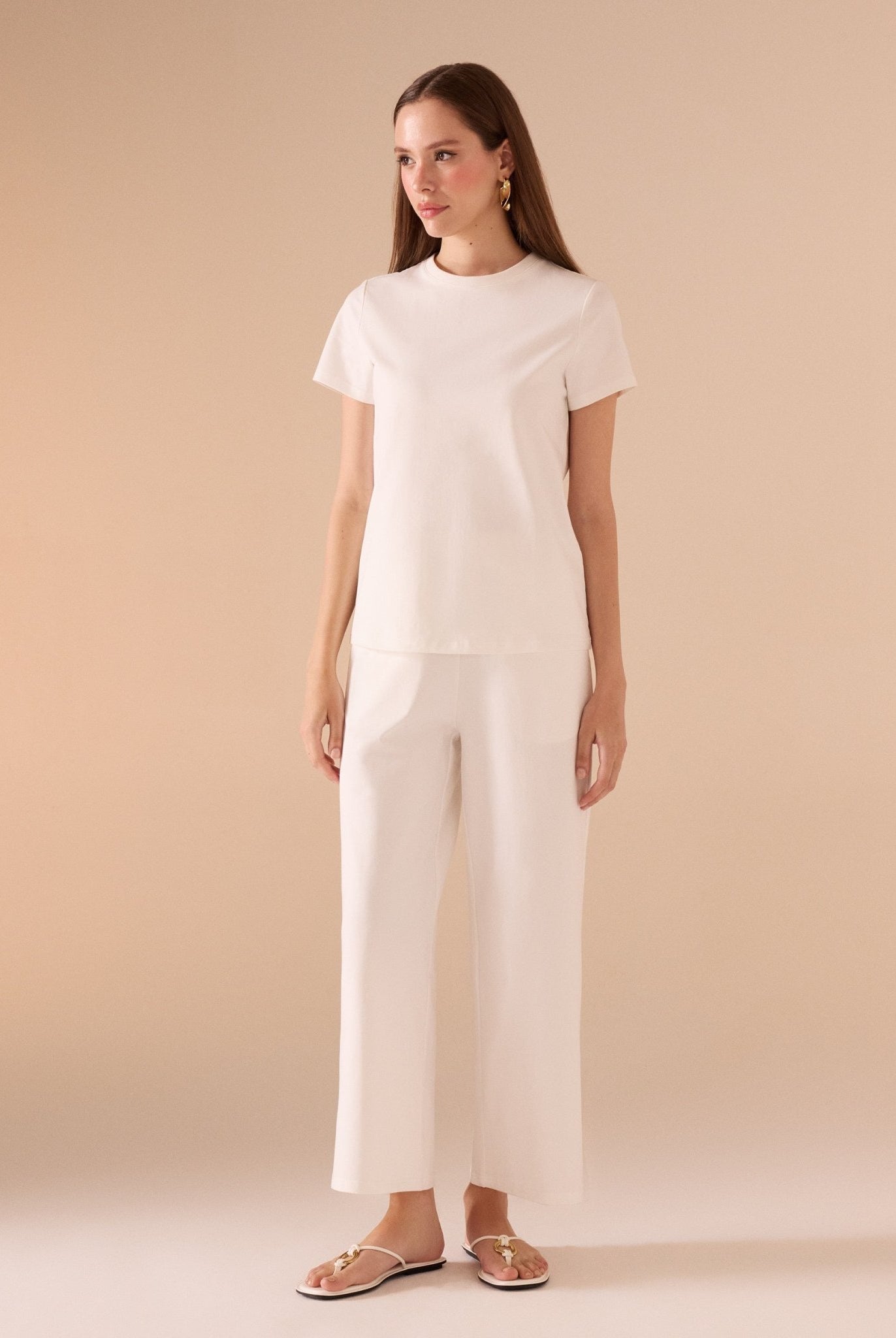 High Waist Wide Leg Cotton Pant - shopaleena