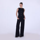 High Waist Wide Leg Denim Pants - shopaleena