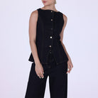 High Waist Wide Leg Denim Pants - shopaleena