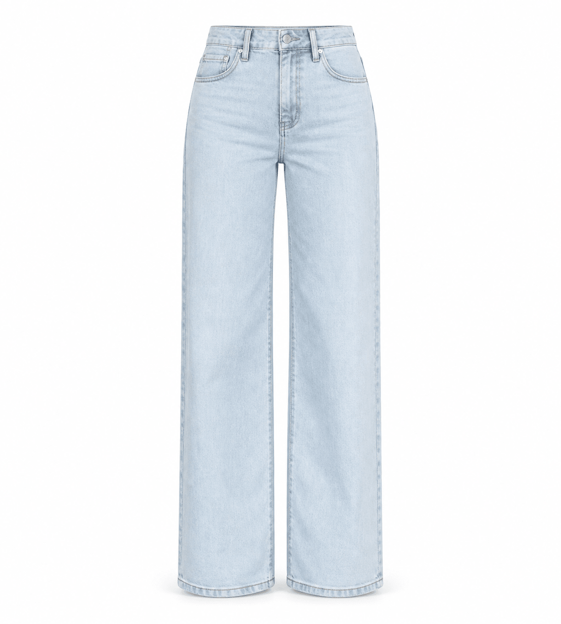 High Waisted Light Blue Wide Leg Jeans - shopaleena