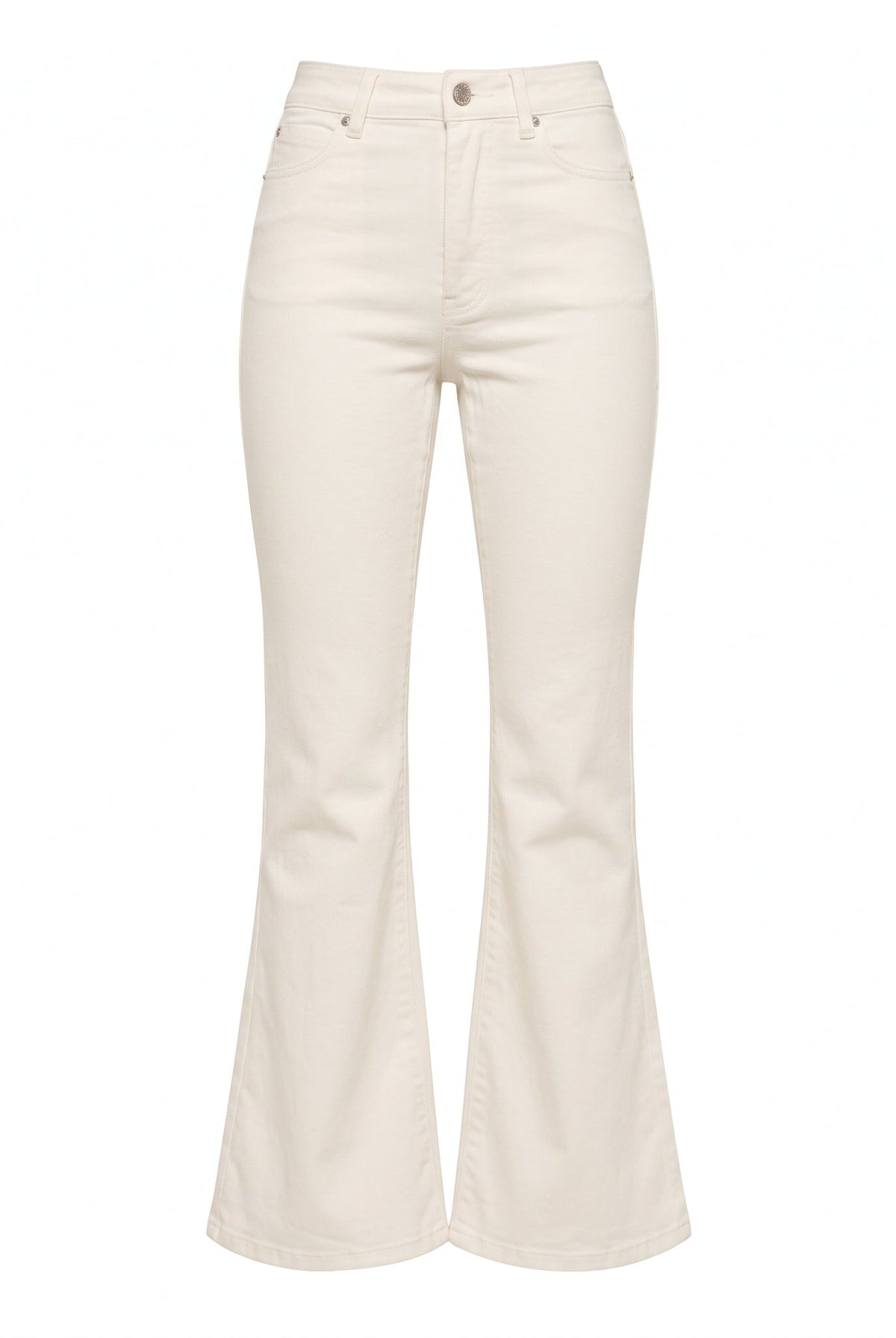 High Waisted White Flare Jeans - shopaleena