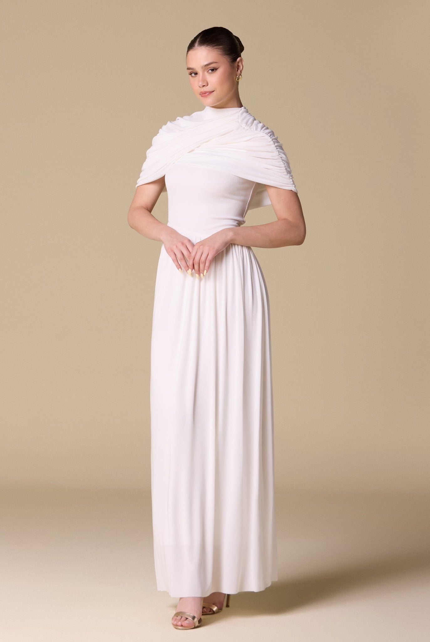 Jersey Draped Maxi Dress - shopaleena