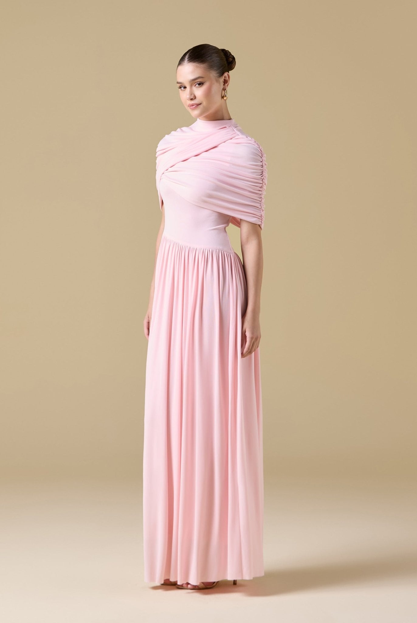 Jersey Draped Maxi Dress - shopaleena