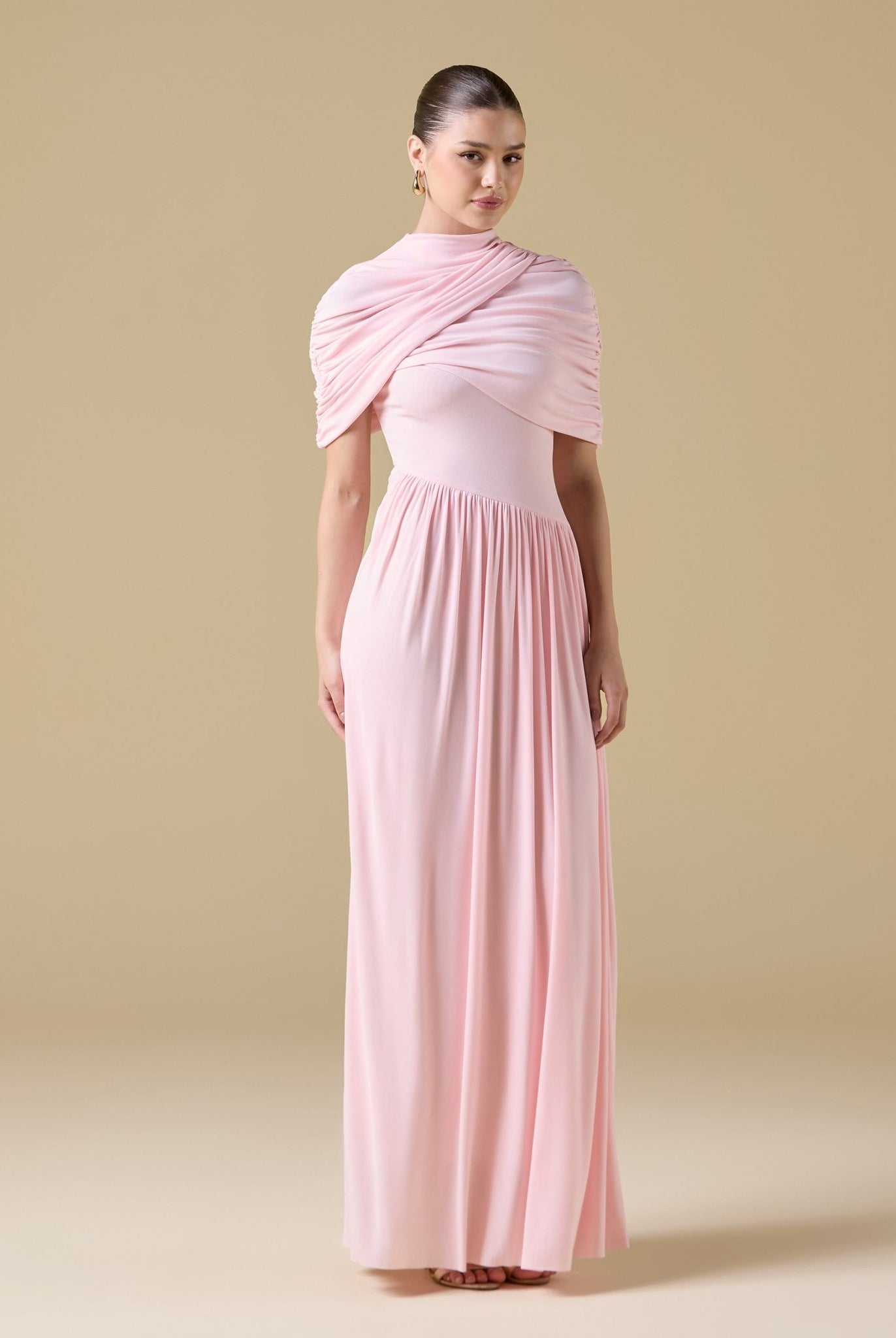 Jersey Draped Maxi Dress - shopaleena