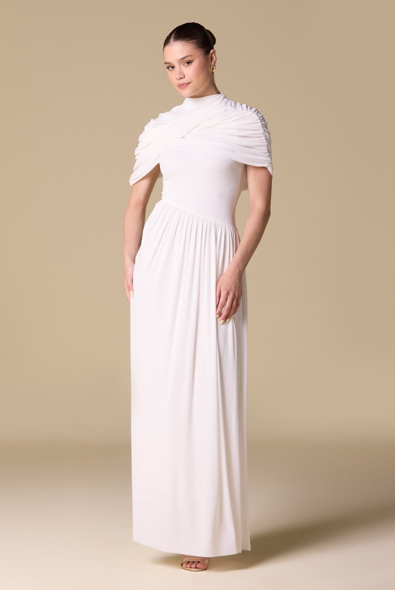 Jersey Draped Maxi Dress - shopaleena