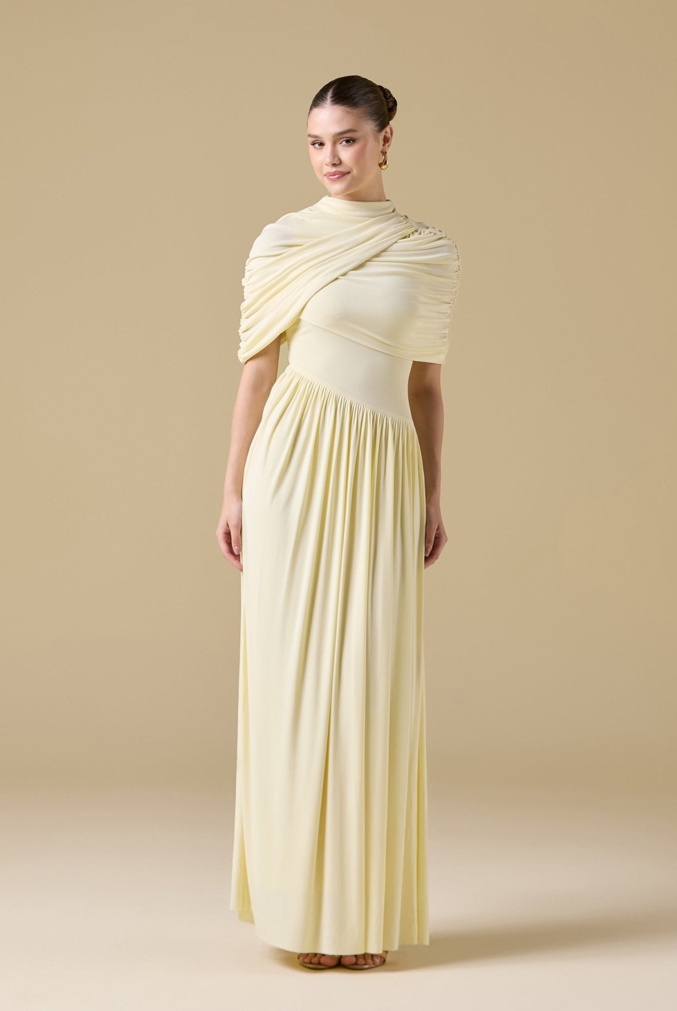Jersey Draped Maxi Dress - shopaleena