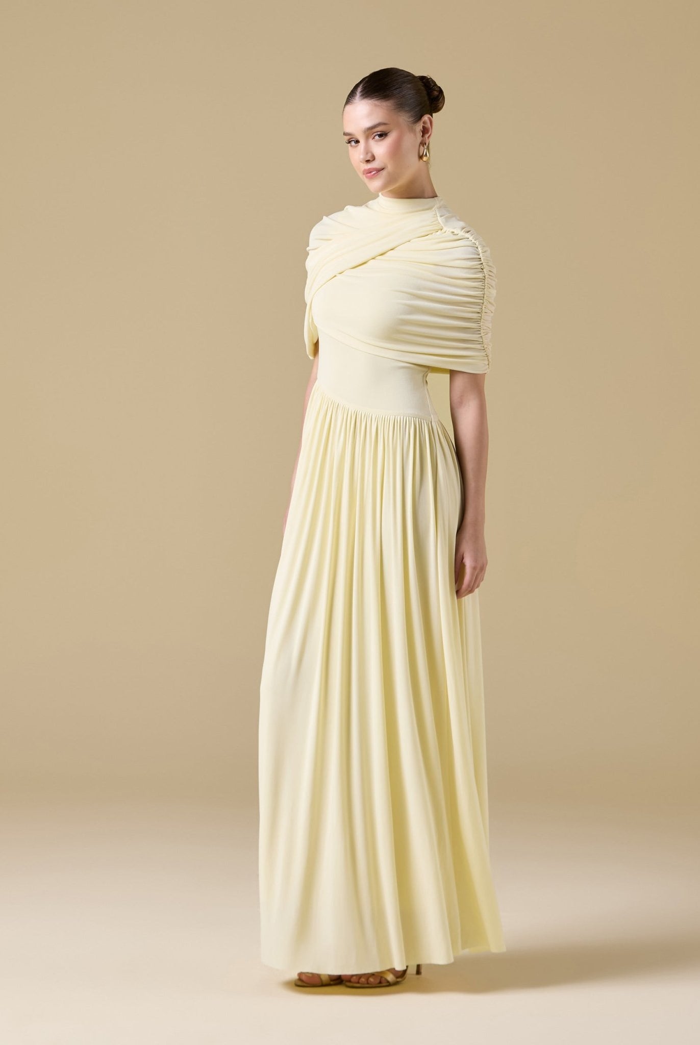 Jersey Draped Maxi Dress - shopaleena