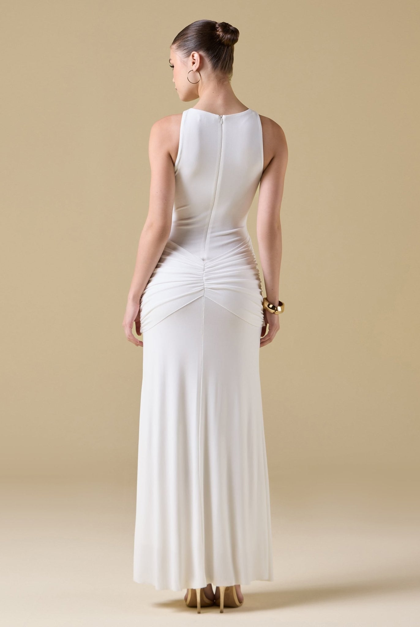 Jersey Draped Twist Detail Maxi Dress - shopaleena