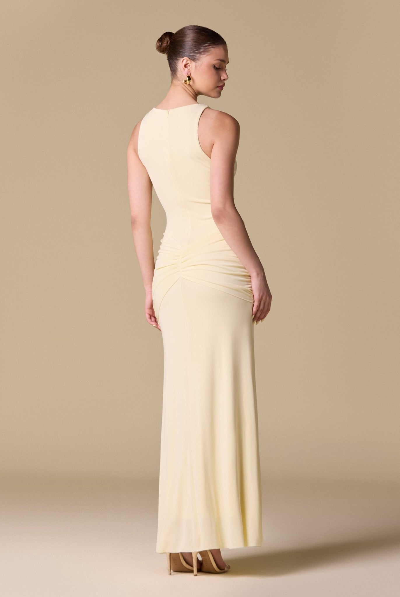 Jersey Draped Twist Detail Maxi Dress - shopaleena
