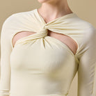 Jersey Gathered Maxi Dress with Chest Cut - Out - shopaleena