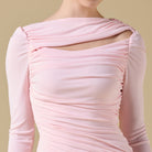 Jersey Gathered Maxi Dress with Side Twist - shopaleena