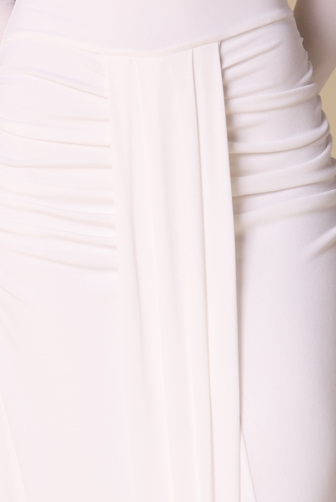 Jersey Maxi Dress with Gathered Waist - shopaleena