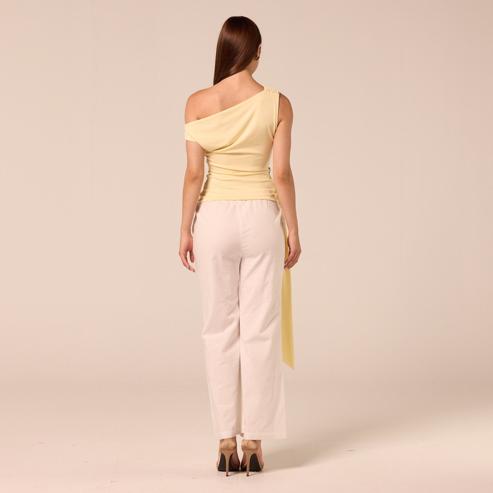 Jersey Top with Side Drape Detail - shopaleena