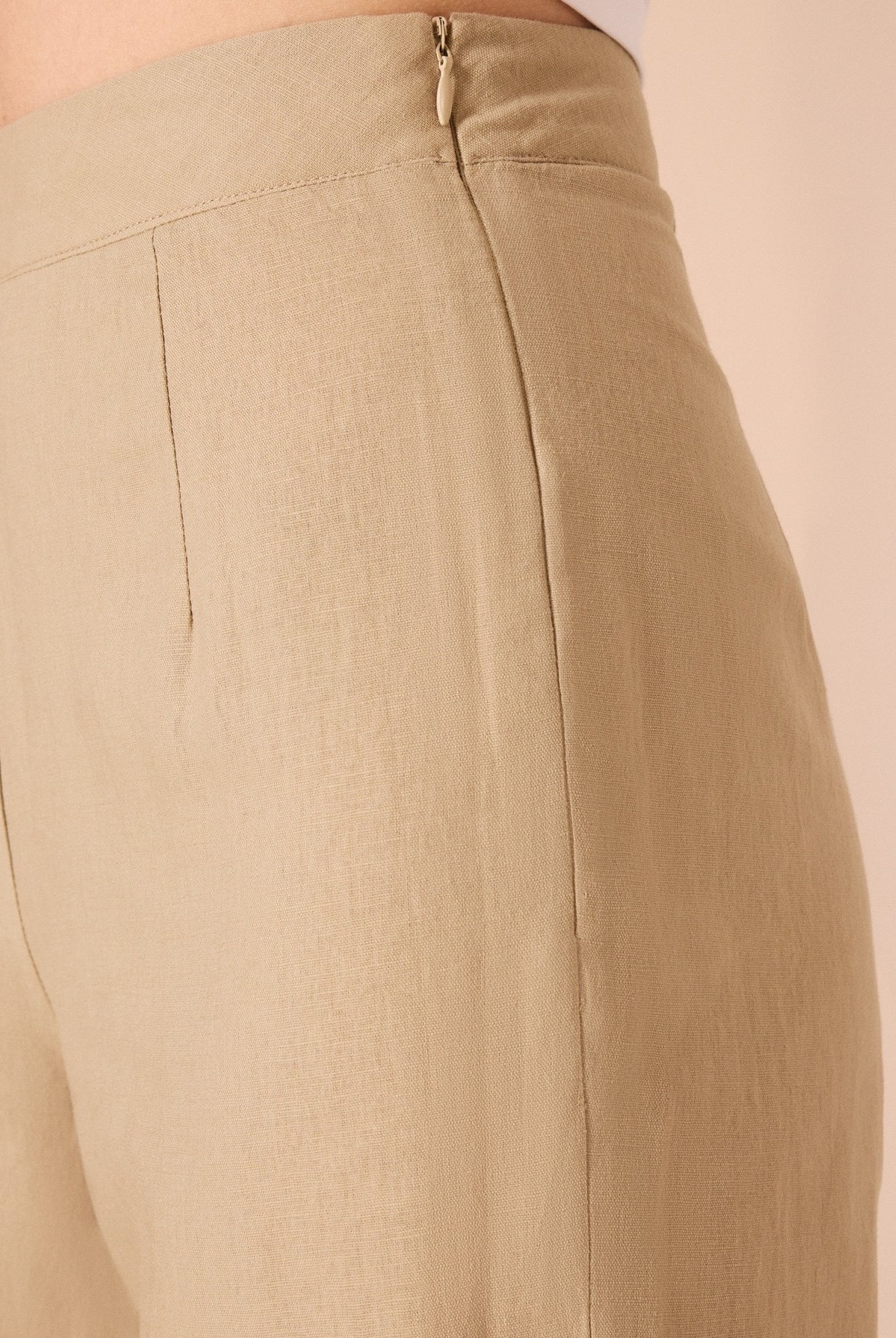 Khaki linen Pant - shopaleena
