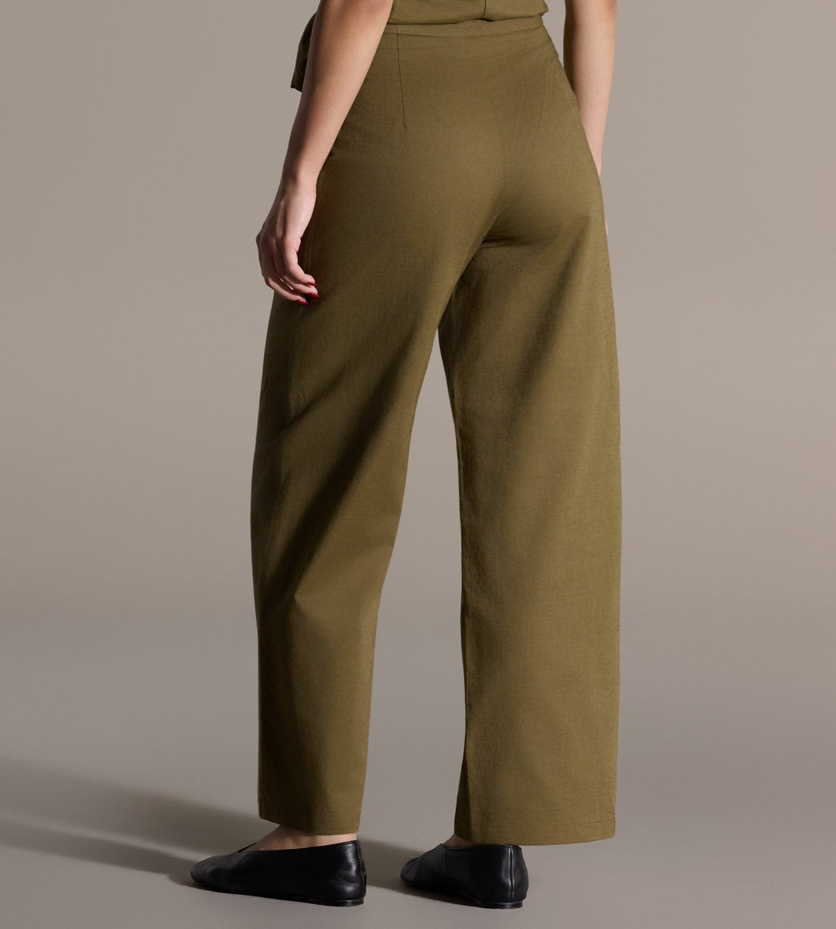 Khaki Linen Straight Leg Trouser - shopaleena