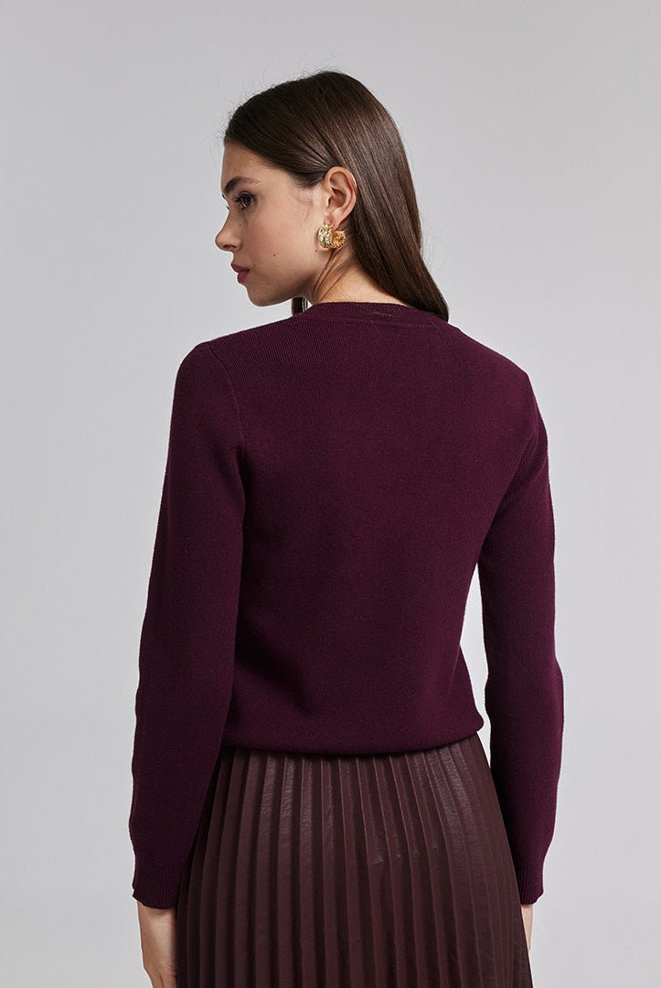 Knit Sweater with Side Buttons - shopaleena