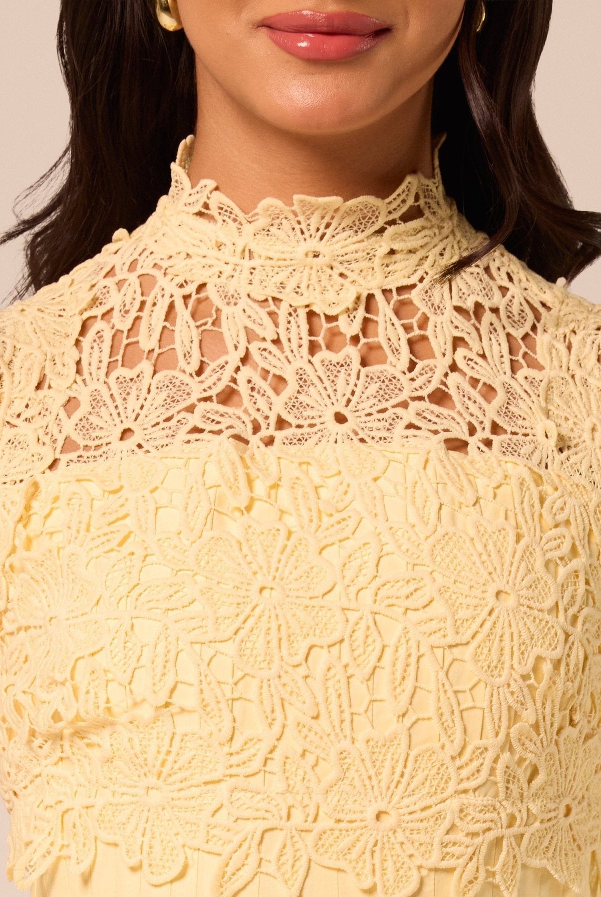 Lace-Paneled Cotton Midi Dress - shopaleena