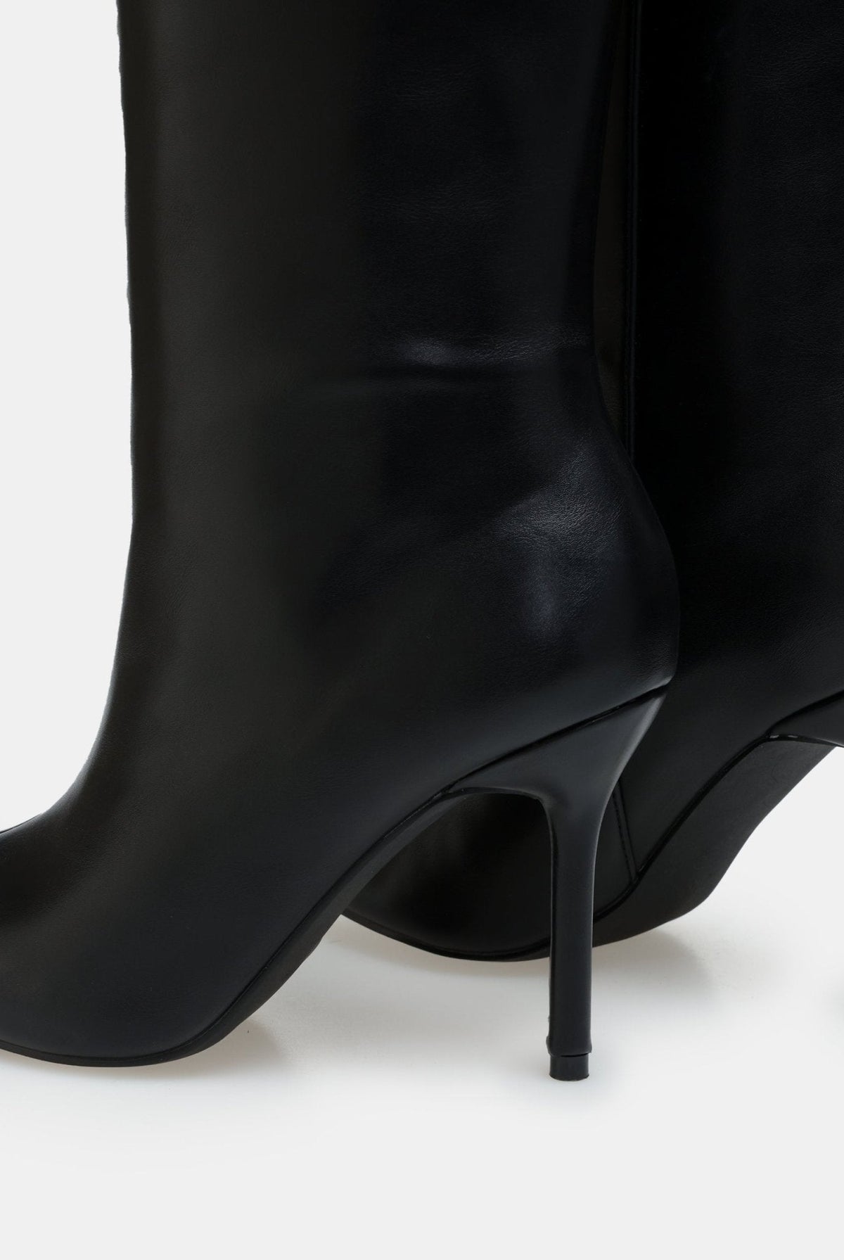 Leather High Heel Knee-High Boots - shopaleena