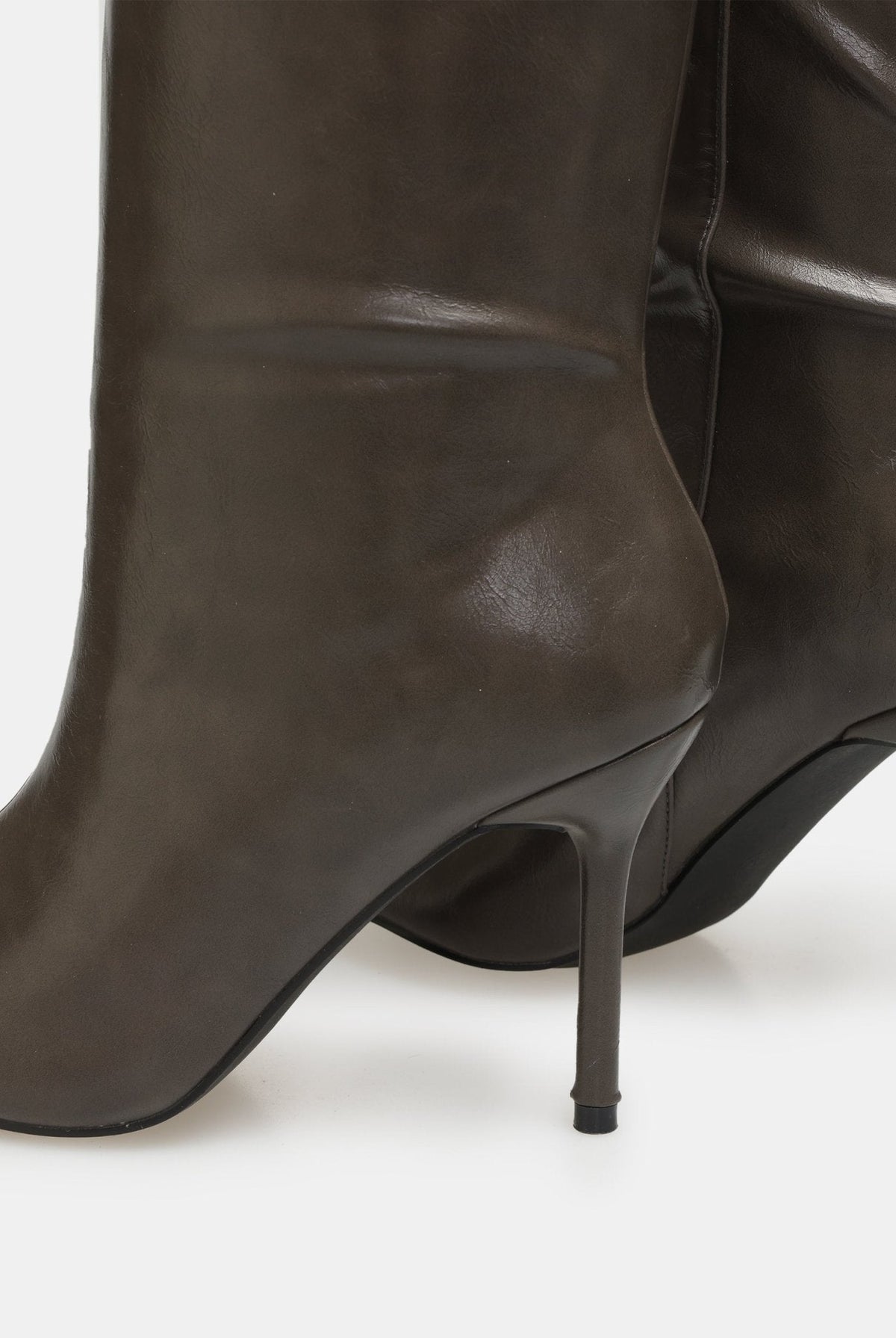 Leather High Heel Knee-High Boots - shopaleena
