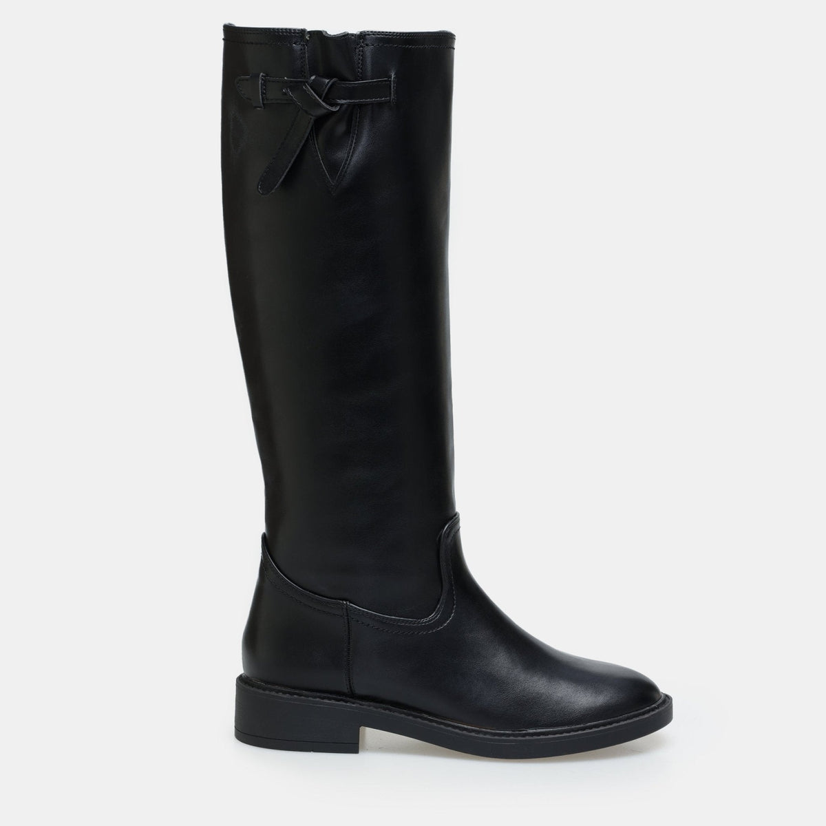 Leather Knee-High Boots - shopaleena