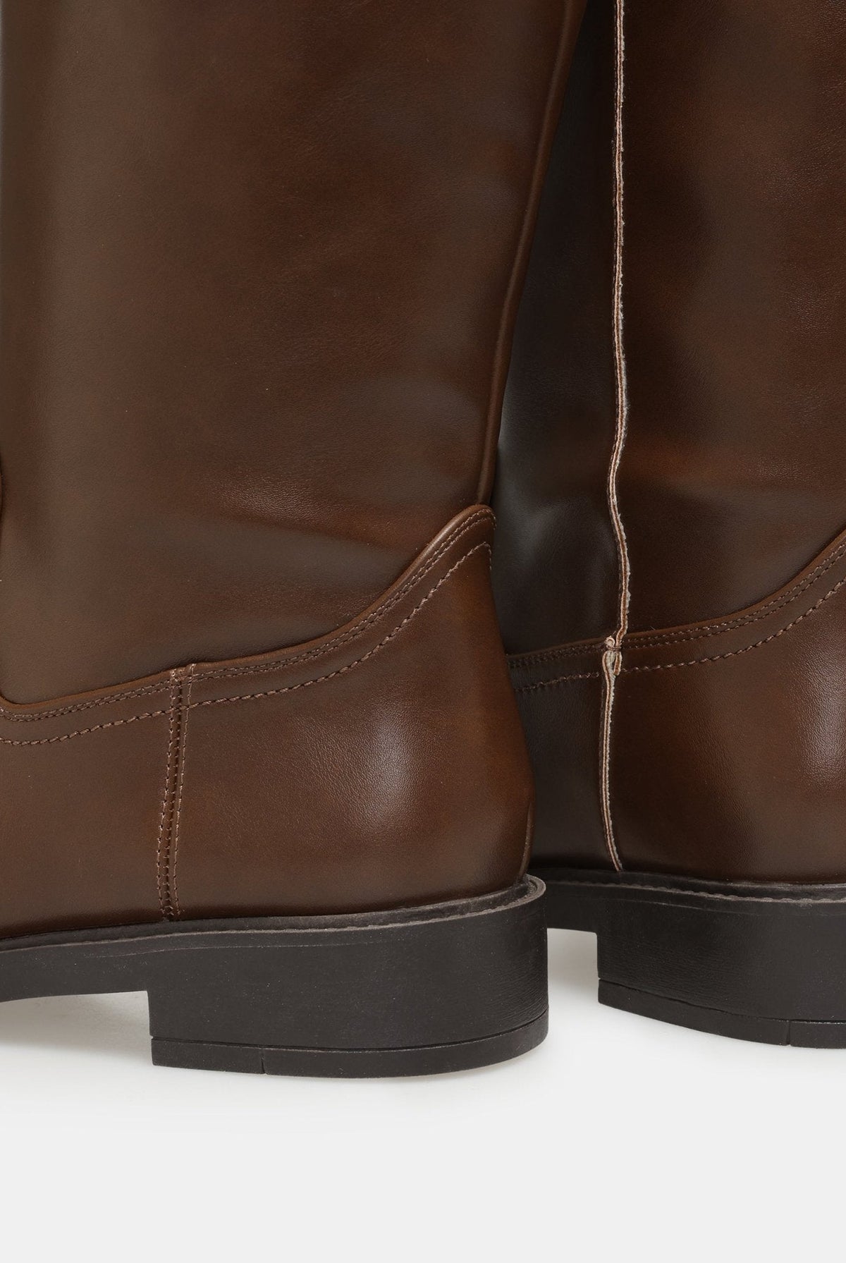 Leather Knee-High Boots - shopaleena