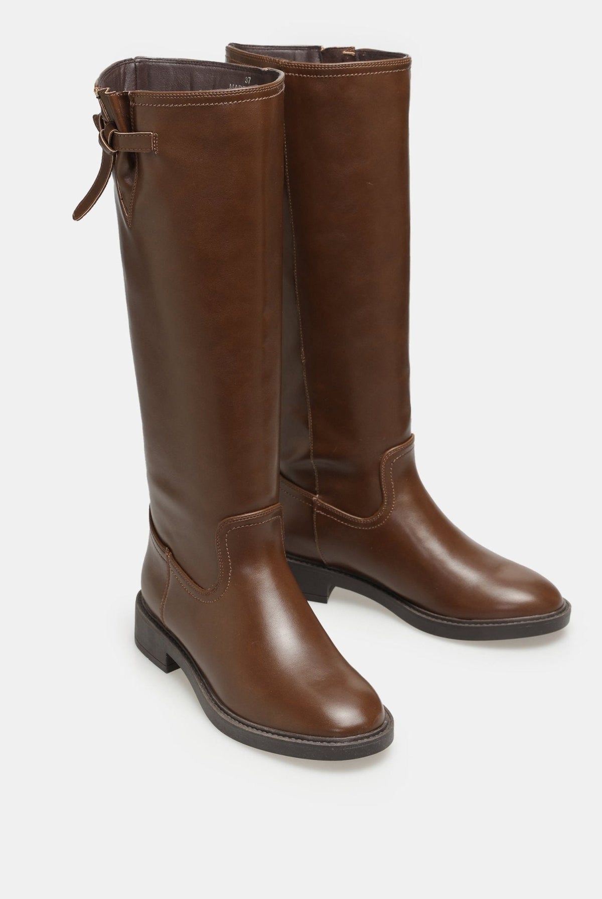 Leather Knee-High Boots - shopaleena