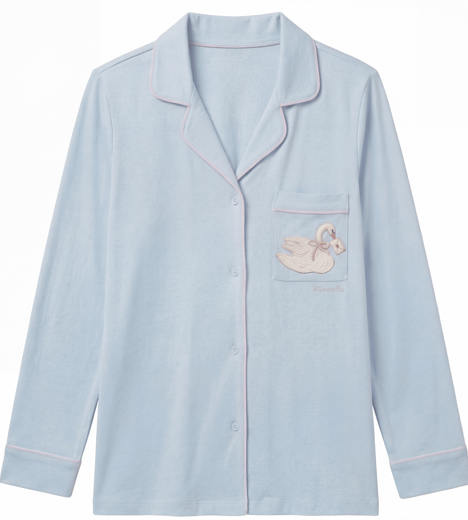 Light Blue Cotton Embroidered Shirt For Kids - shopaleena