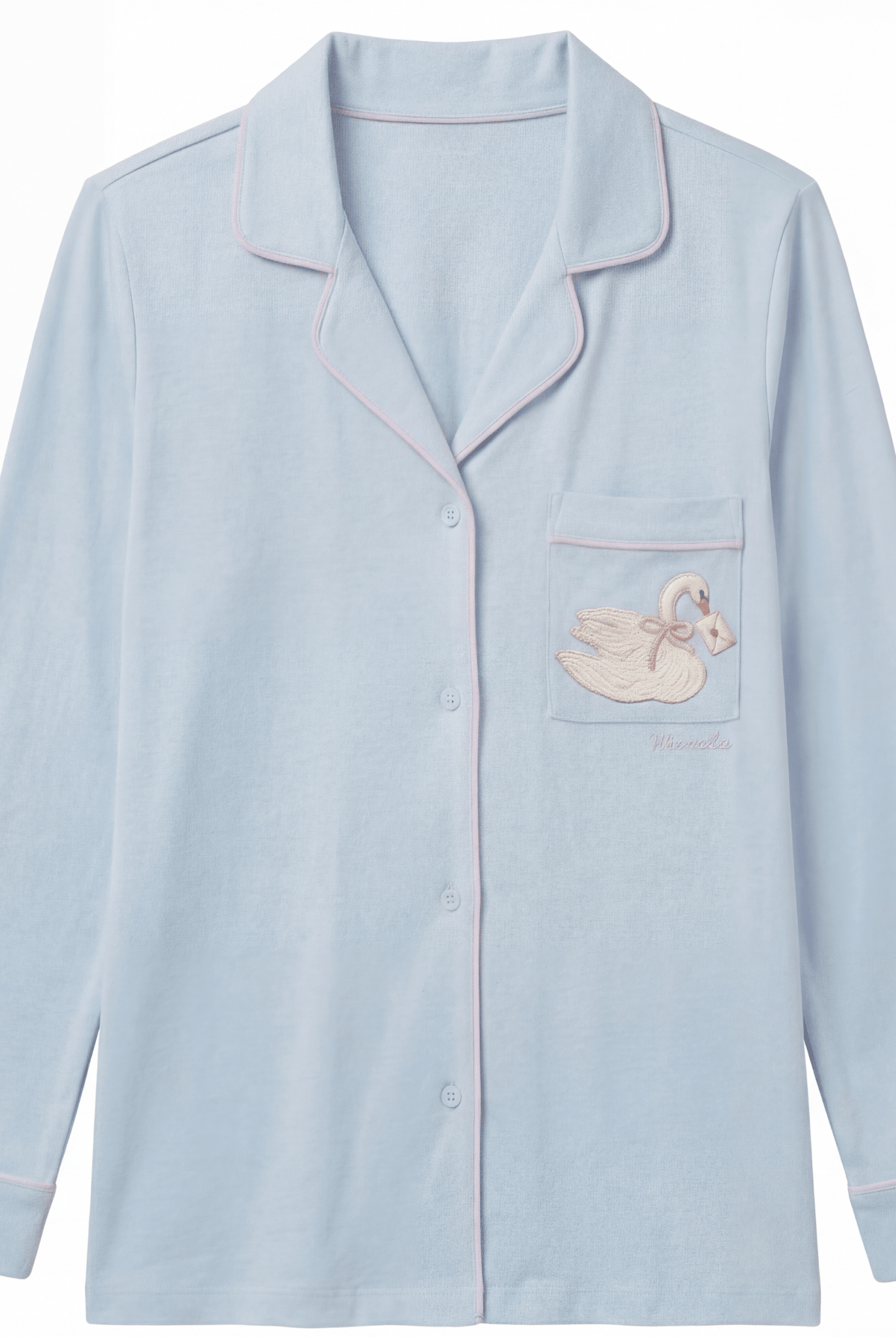 Light Blue Cotton Embroidered Shirt For Kids - shopaleena