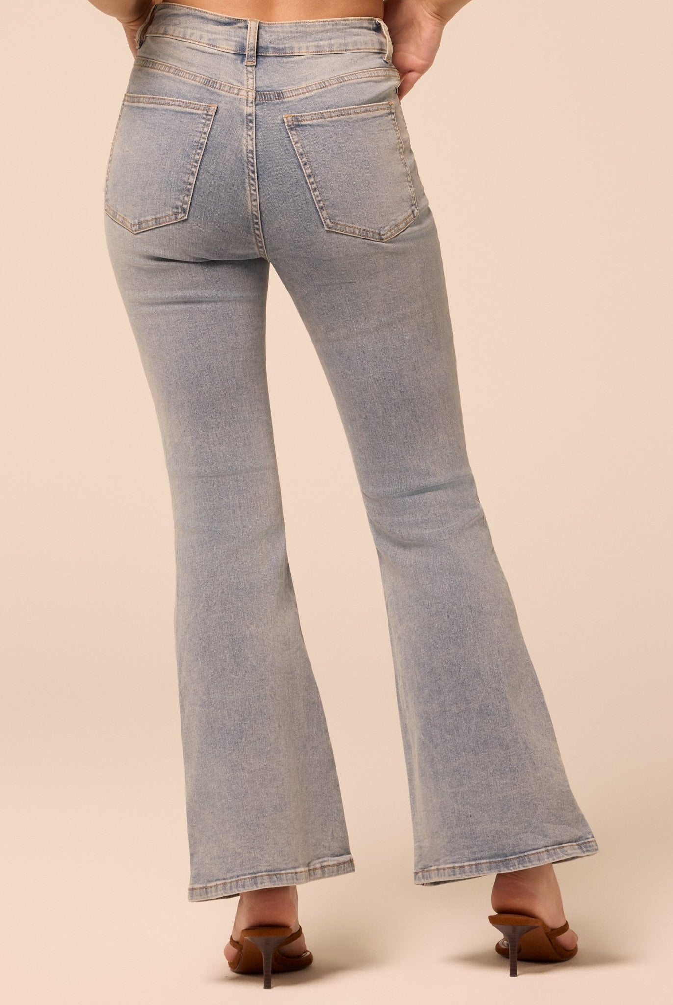 Light Blue Flare Jeans - shopaleena