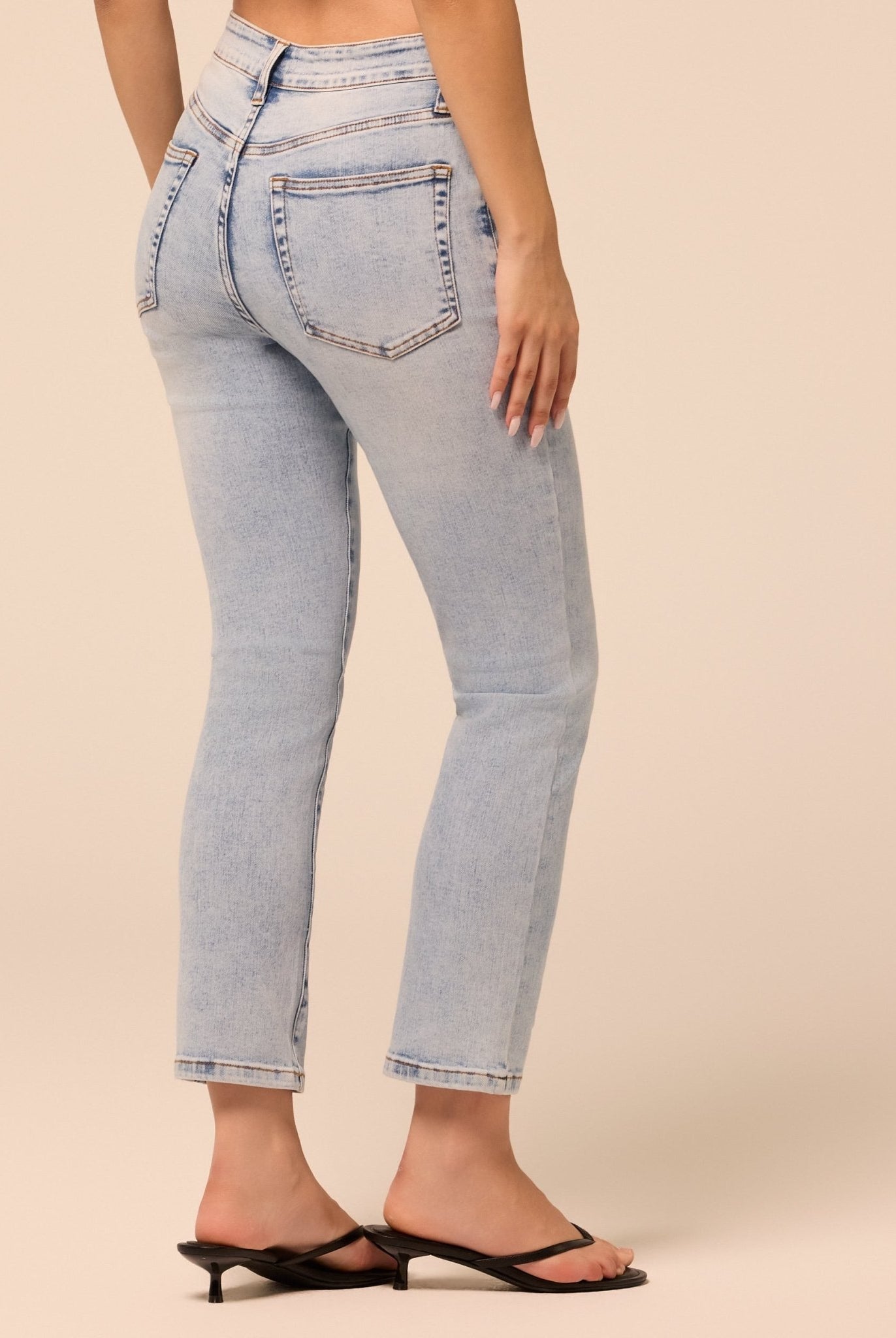 Light Blue Straight Leg Jeans - shopaleena