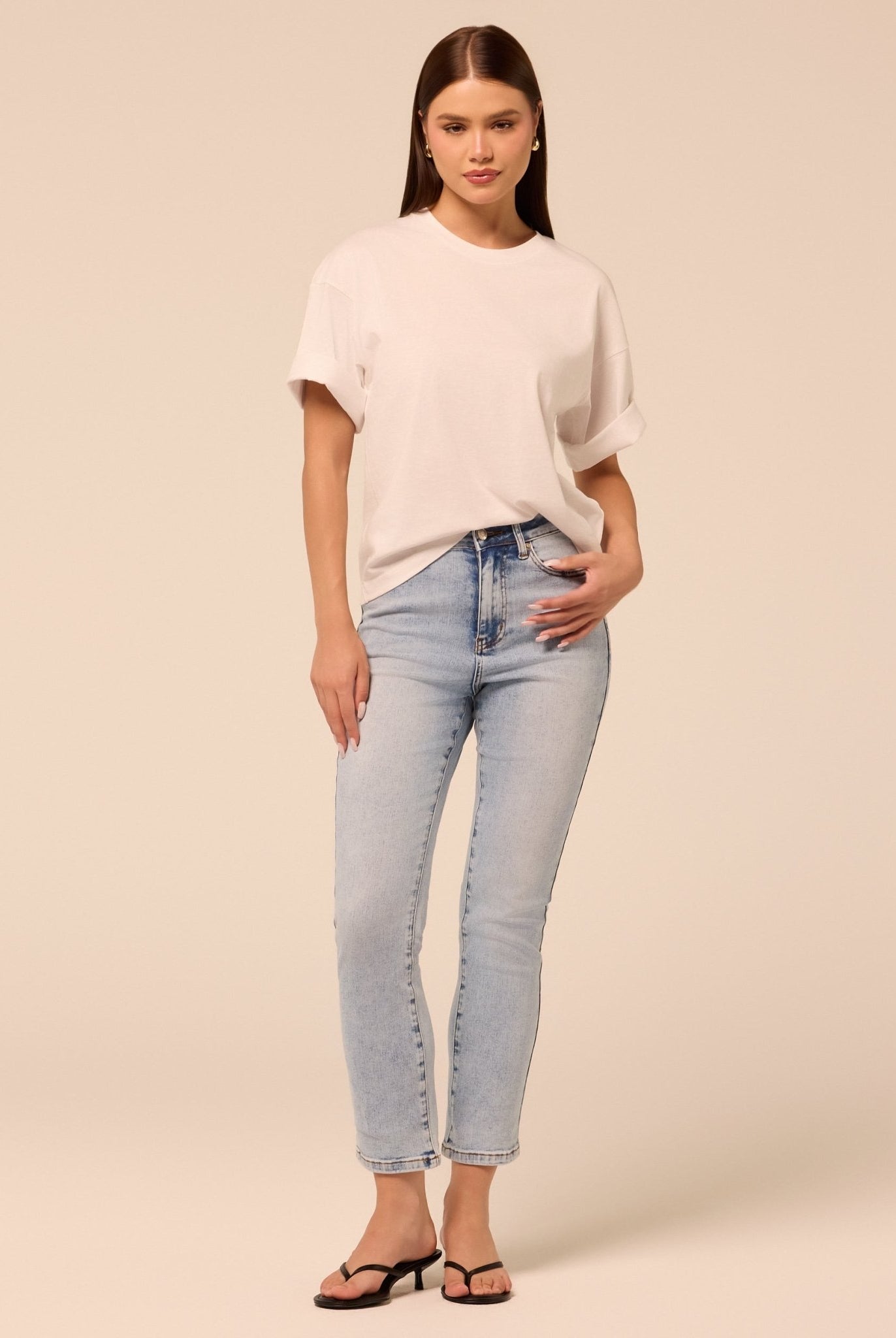 Light Blue Straight Leg Jeans - shopaleena