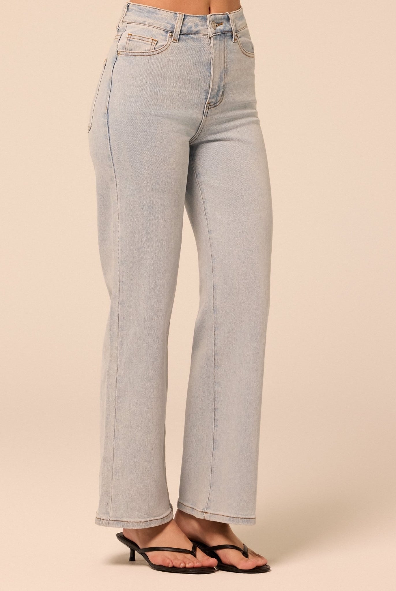 Light Blue Wide Leg Jeans - shopaleena